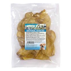 Bolsa de 10 unidades de orejas de búfalo para perros Arquivet Natural Snacks.