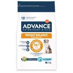 Advance weight balance perros mediano y maxi saco de 3kg para control de peso.