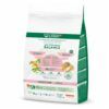 Reverso del saco de 8kg de libra adult mini salmon con detalles nutricionales.