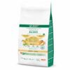 Detalles de sostenibilidad e ingredientes en el saco de 14kg de pienso libra adulto pollo.