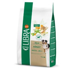 Saco grande de 14kg de Pienso Libra Cordero para perros adultos, ideal para ahorro familiar.