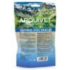 Información nutricional e ingredientes de los snacks de salmón para perros Arquivet en el reverso del envase.