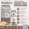 Infografía de los beneficios del Pienso Banters Grain Free de Pollo Fresco para Perros Adultos