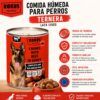 Infografía con los beneficios de las latas de comida húmeda Rokus de ternera para perros de 1250 gramos
