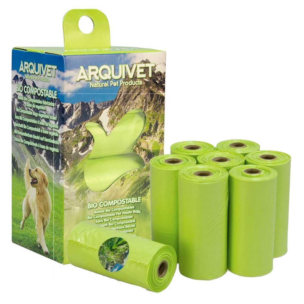 bolsas caca perro biodegradables arquivet pack 8 rollos