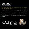 Descripción de los beneficios para la salud del alimento Optima Nova gatos Pollo, para gatos adultos mayores de 12 meses.