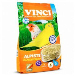 Envase de Alpiste para Canarios Vinci Bird, alimento completo para aves de compañía con semillas seleccionadas.