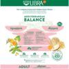 Infografía de ingredientes y beneficios del pienso Libra para gatos adultos con salmón.