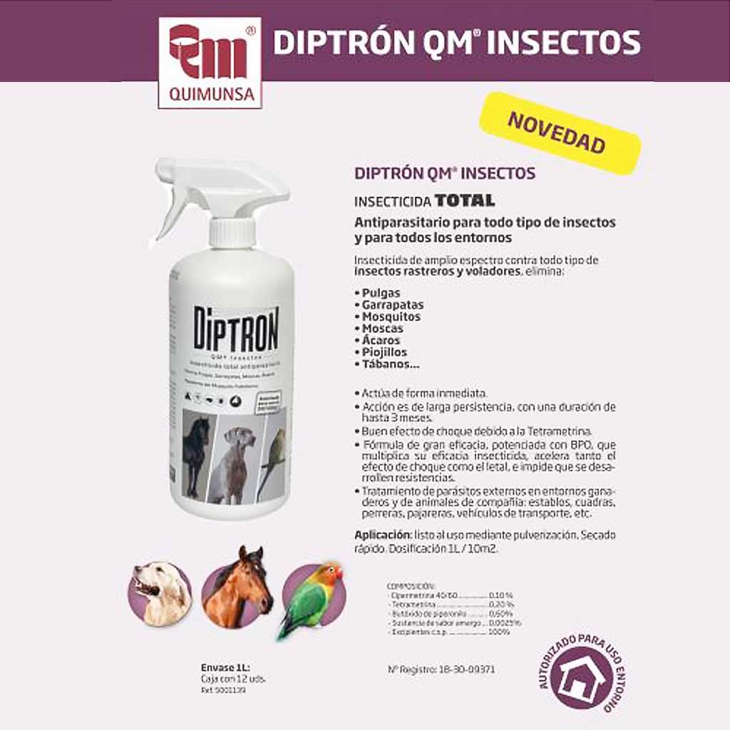Insecticida Diptron para Pájaros, Perros y Caballos 1L - Imagen 2