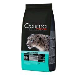 Bolsa de 2kg del alimento para gatos Optima Nova Gatos Esterilizados, con fórmula de pollo y arroz para la salud integral.