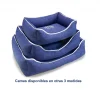 Cama para Perros Cuadrada Azul con Huella y Ribete - Imagen 3