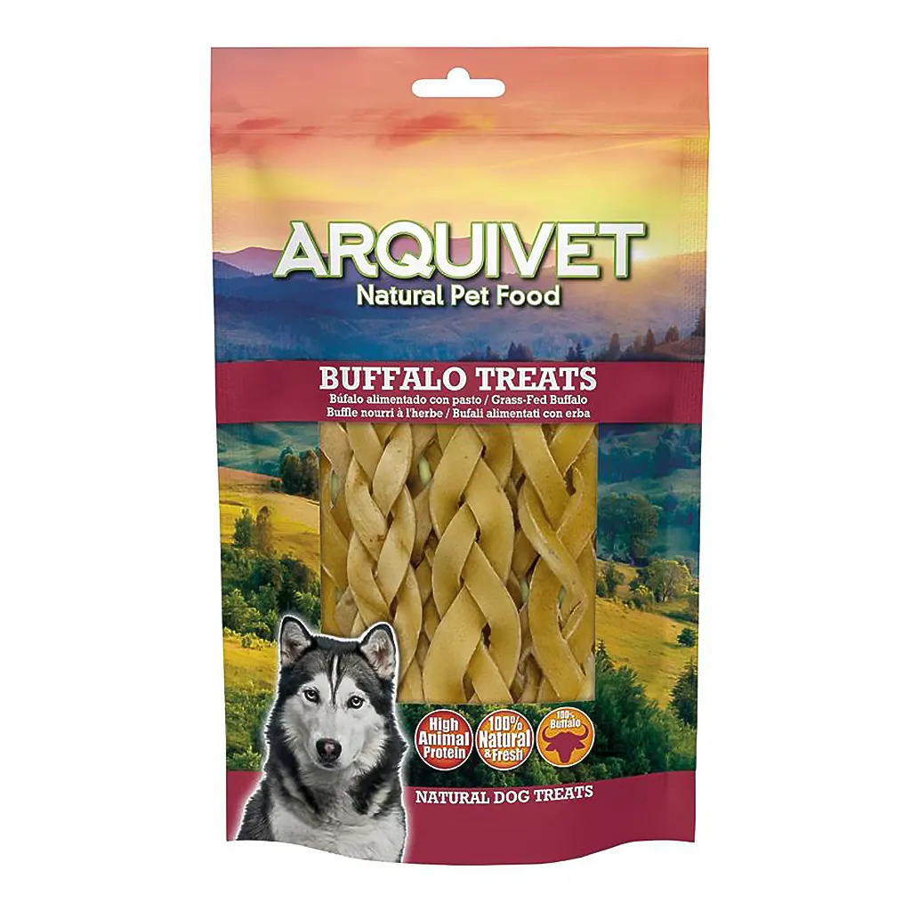 Snack Para Perros Trenzado De Piel De Búfalo Arquivet 12cm