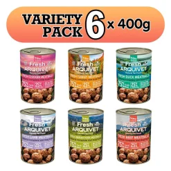 Albóndigas para Perros 6 lata con 6 diferentes de Sabores Arquivet