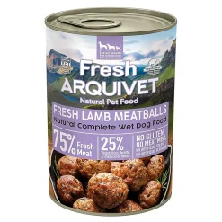Lata de Arquivet Albóndigas para Perros con cordero fresco, alimento húmedo natural y sin cereales para todas las razas.