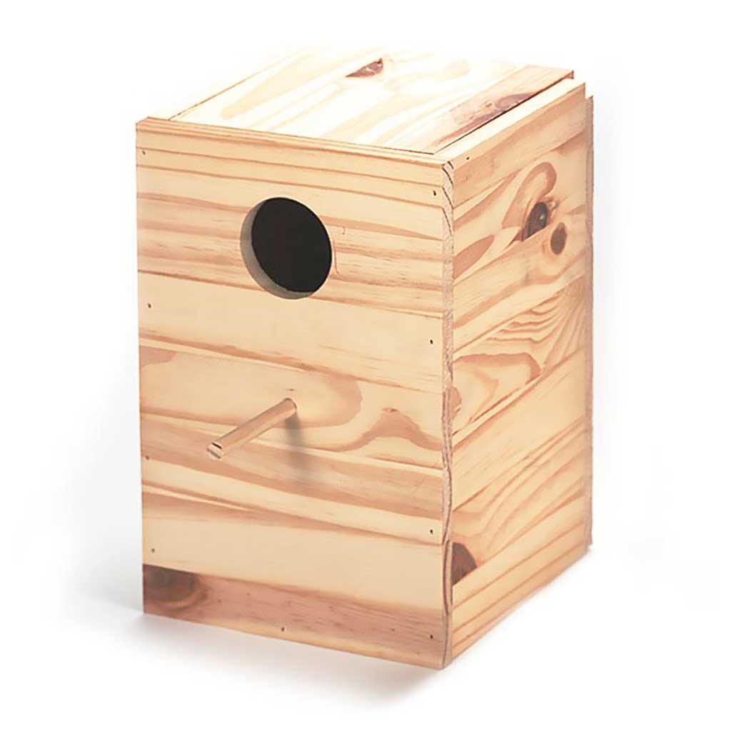 Caja Nido para Ninfas y Cotorras Arquivet, tipo vertical con medidas 20x20x30cm