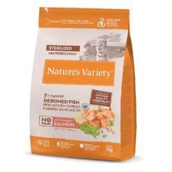 pienso gatos esterilizados sin cereales Nature's Variety No Grain Adult Sterilised Salmón Noruego en formato de 3kg