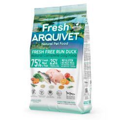 Arquivet Fresh Free Run Duck, Pienso Semihúmedo de Pato Fresco premium para perros adultos con 75% carne y pescado fresco, pato criado en libertad, sin gluten ni aditivos.
