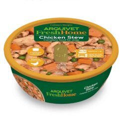 Envase de Arquivet FreshHome Estofado de Pollo, una comida húmeda casera para perros con 100% carne fresca.