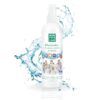Botella del neutralizador de olor para perros Menforsan con un splash de agua simbolizando frescura.