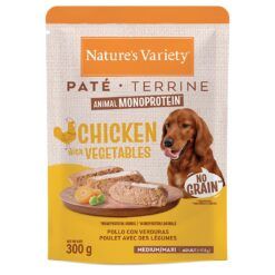 Sobre de comida húmeda Nature's Variety pollo y verduras sin cereales 300g para perro