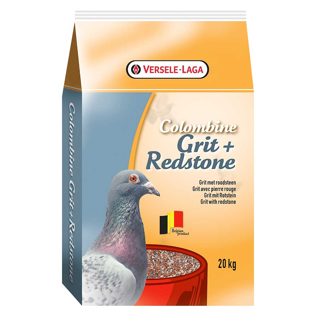 Saco de 20 kg de Grit para palomas Versele-Laga Colombine + Redstone, suplemento mineral esencial para aves de competición.