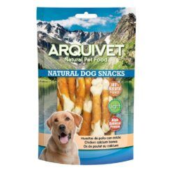 Bolsa de 100g de snacks Arquivet huesitos de pollo con calcio para perros