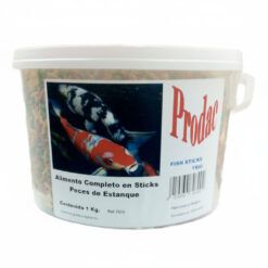 Cubo de comida en sticks flotantes para peces de estanque Prodac Fish Sticks Trio en formato 1kg