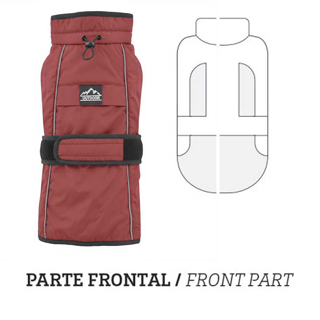 Impermeable con Forro Polar para Perros Nayeco La Tormenta Perfecta Rojo - Imagen 3