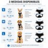 Tabla de medidas detallada para elegir el arnés para perros transpirable ideal.