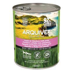 Lata de comida húmeda Arquivet de cordero y pollo de 400 gramos para perros adultos