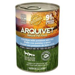 Lata de Comida Húmeda para Perros con Sobrepeso Arquivet Senior Light de Pollo y Cerdo