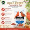 Detalle del empaque de alimento complementario NutriBird treats Gold Patee Red Fusion para aves de factor rojo