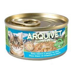 Lata de comida húmeda para gatos Arquivet sabor Atún Blanco y Pargo en Salsa 80g