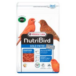 Saco de pasta de cría para canarios rojos Nutribird Orlux Gold Patee Vermelho con dos canarios rojos