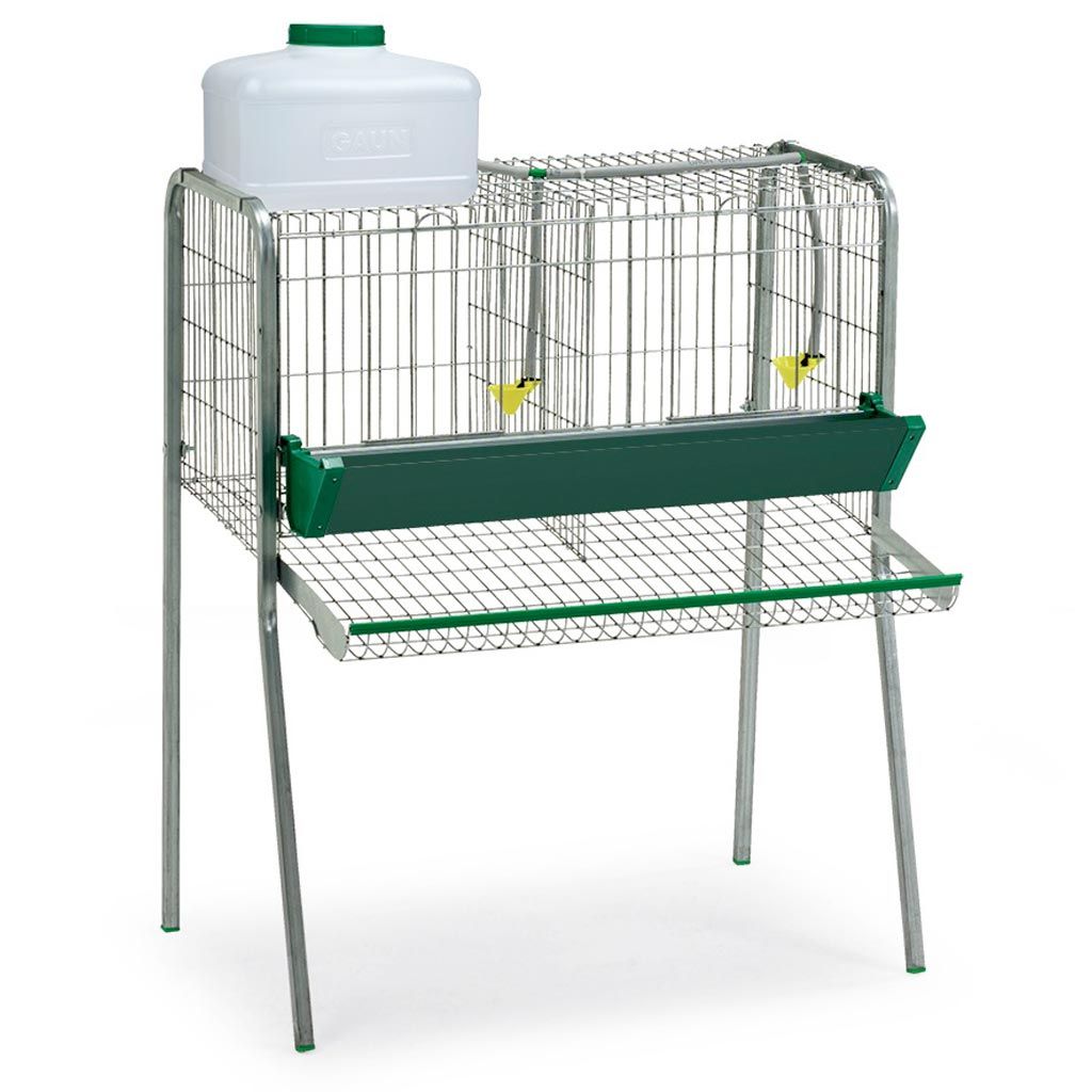 Batería para gallinas ponedoras Gaun 2 departamentos con depósito de agua de 10L