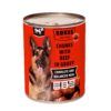 Lata de comida húmeda para perros Rokus sabor ternera 415g latas de ternera para perros en salsa