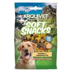 Snacks semihúmedos para perros Arquivet en bolsa de 100 gramos