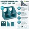 Características del Comedero para Palomos 2 Huecos Gaun 1 Kg