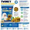 Infografía con los beneficios del Snacks dentales Twinky de San Dimas para perros de razas pequeñas.