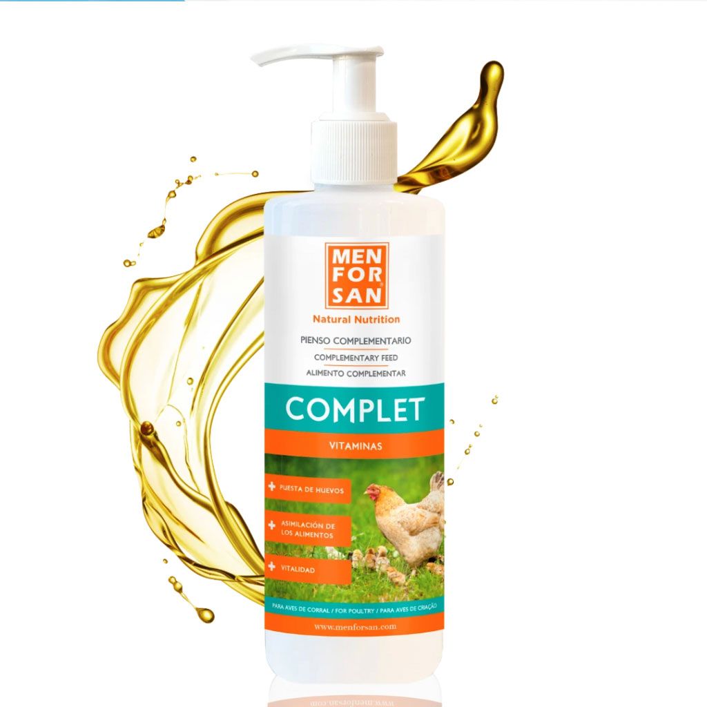 Bote de alimento complementario Menforsan COMPLET 500ml - vitaminas para aves de corral