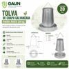 Ficha tecnica comedero tolva chapa galvanizada 20 kg Gaun ref 11100