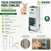 Ficha técnica y medidas del comedero tolva para conejos Gaun referencia 26000