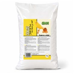 Saco de 25 kg de pasta de cría para canarios Cracos con huevo y miel