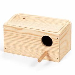 Nido de madera para periquitos Arquivet 20x11x10 cm con posadera frontal