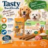 Snack StickRolls para perros cordero y arroz Tasty SanDimas 40 unidades, premio natural con proteína de cordero y arroz para perros de todos los tamaños.
