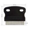 Medidas técnicas del peine antipulgas Arquivet de 6,5 cm por 5,5 cm con púas de 1,2 cm