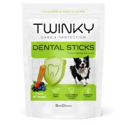 Envase de Twinky Dental Sticks snacks dentales para perros 190g