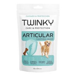 Envase de snacks articulares para perros Twinky Care and Protection con glucosamina y colágeno
