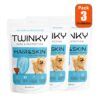 Pack ahorro de 3 uniadades Golosina funcional Twinky Hair and Skin con colágeno y biotina para perros
