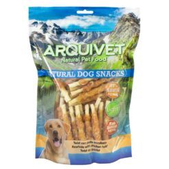 Bolsa de 1 kg de snacks masticables twist de pollo para perros de Arquivet